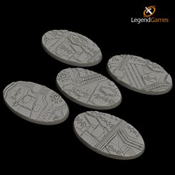 Necron-Bases-75x42mm-Thumbnail-V1.jpg STL file 75x42mm Necron Base Set - Oval x5 - LegendGames・3D printable model to download