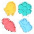 Kawaii easter cookie cutter set of 4.jpg Easter cookie cutter bundle of 60