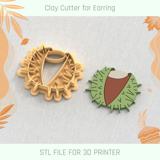 Chestnut Autumn Polymer Clay Cutter 3D model