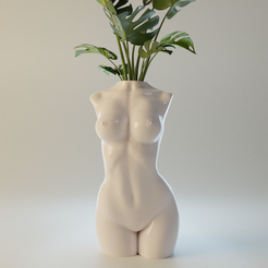 1.png Datei STL Weiblicher Torso Vase・Modell für 3D-Druck zum herunterladen