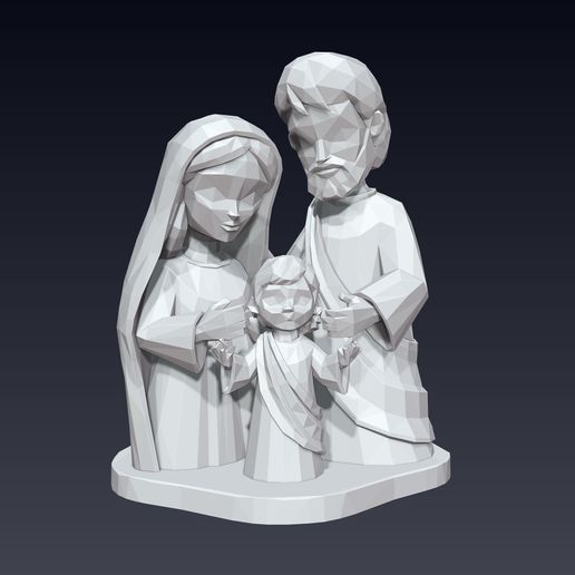 Nativity Scene (Mary, Joseph, and Jesus) Full Figure - 3D model önizlemesi