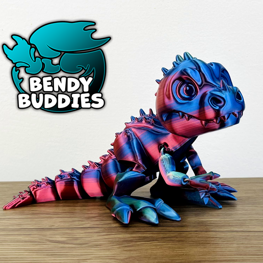 Dino Spike Wild / T-Rex Articulated / Print-in-Place Dinosaur / Cute Tyrannosaurus / Creature World Beast