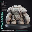 stone-golem-3.jpg Stone Golem - D&D Construct - PRESUPPORTED - 32mm scale