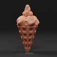 _- = A © XVICKY3D WWW.3D-BUG.COM Waffle cone in unicorn style