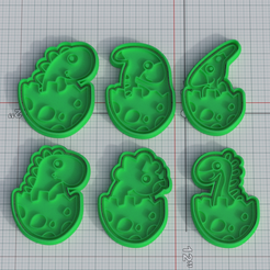 Main.png 3D-Datei Dinosaurier Ausstecher 6er Set・3D-Druck-Idee zum Herunterladen