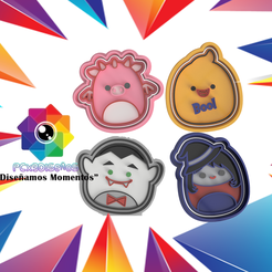 pcx3disños-Squishmallow-pack-1-Halloween.png Fichier 3D Set 4 GALLET CUTTERSASSQUISHMALLOW HALLOWEEN PACK #1・Objet imprimable en 3D à télécharger