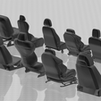 Asientos-1-64-STL.png Lot de 14 sièges de voiture à l'échelle