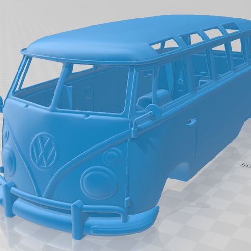 Volkswagen-Transporter-T1-1950-1.jpg Fichier STL Volkswagen Transporter T1 1950 Fourgon à carrosserie imprimable・Objet pour impression 3D à télécharger, hora80