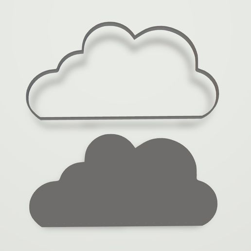 Cloud shaped cookie cutter 3D model