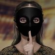 render-of-woman-in-black-perihelion-moretta-mask-holding-up-finger-shush.jpg Moretta/Servetta Muta - Máscara de mascarada veneciana - Perihelion Prints