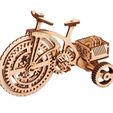 1-_16-Bicycle-1000.jpg Triciclo - Modelo 3D DIY Rompecabezas mecánico de madera