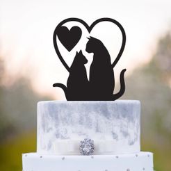 il_1140xN.1735888418_mgqp.jpg Archivo STL Cake Topper Adorno Torta - Pareja de Gatitos・Diseño de impresión en 3D para descargar