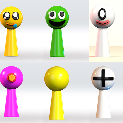Sprunki OC Pack STL file 3D Model 3mf Multicolor Fanart