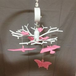 IMG_2641_display_large.jpg Download free STL file Baby Mobile - Tree with Butterflies, Flowers, and Birds. • 3D print object, Dournard