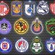 A\_4\_A\_J\ JR A AN AN NN A Ti NN DN NNN NN NNN NN NNN Archivo OBJ LLAVEROS LIGA MX TODOS LOS EQUIPOS・Modelo para descargar y imprimir en 3D