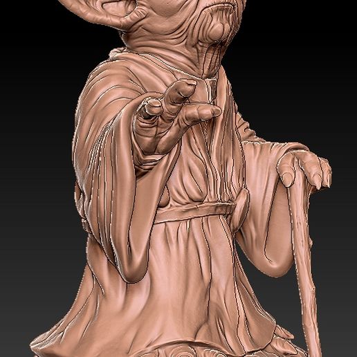6.jpg Free OBJ file Yoda HD StarWars・3D printing template to download, 3d-designs