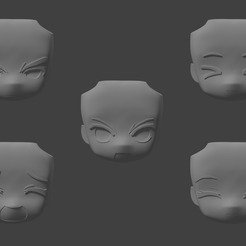 pack2.png Face Pack 1 for Modular Anime Chibi Figurine
