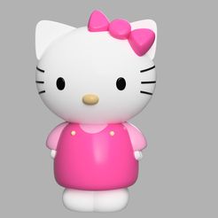 Hello Kitty_Final v1.jpg STL-Datei Hello Kitty kostenlos・3D-druckbare Vorlage zum herunterladen