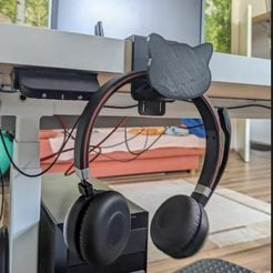 Sample.jpg Archivo STL gratis Soporte para auriculares con diseño de cabeza de gato・Diseño por impresión en 3D para descargar