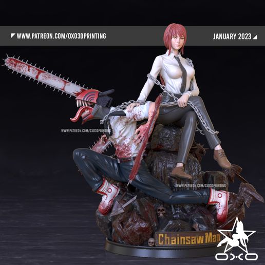Makima and Denji Diorama from Chainsaw Man