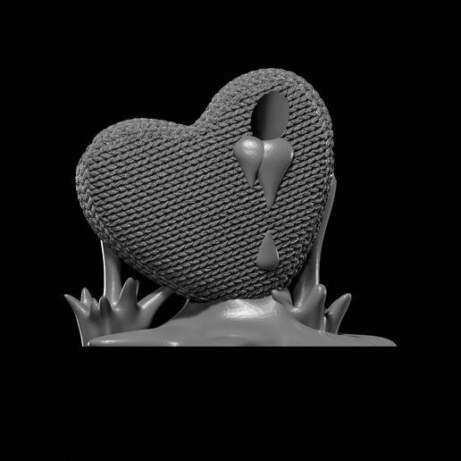 Knitted Melting Heart Pencil Holder