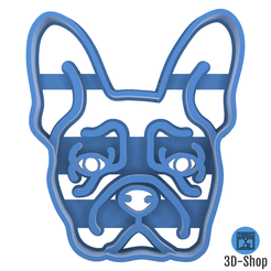 bouledogue français.png Файл STL French Bulldog cookie cutter・Шаблон для 3D-печати для загрузки