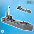 1-PREM.jpg Modern cargo ship with open hold, observation mast, and lifeboat (4) - Modern WW2 WW1 World War Diaroma Wargaming RPG Mini Hobby