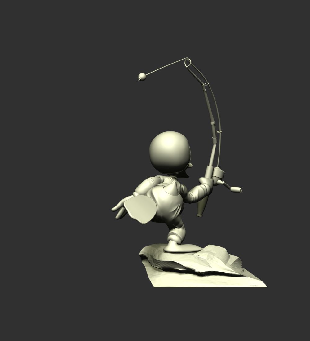 4_4.jpg 3D-Datei Donald Duck - Fischen・3D-druckbares Modell zum Herunterladen, bonbonart