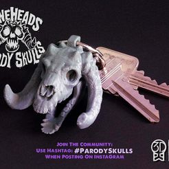 SkullCharms_ParodySkulls_Thingiverse_1.jpg CozySkull SkullCharm de 3DKToy's PARODY SKULLS
