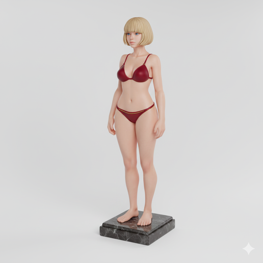 Scarlet Form Realistic Female Figure Miniature 3D Printable STL
