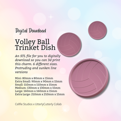 Cover-10.png Volley Ball Trinket Dish STL File - Digital Download -6 Größen- Haushaltswaren, Boho Modern Design