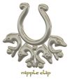 Fem-Fake-Nose-Nipple-Piercing-Ring-54-v1-00.jpg STL file fake Nose hook "Dolphins" FAKE NIPPLE Clamps Pendant PIERCING Female Septum Barbaella male Non-Piercing Body Jewellery Bondage Weight femJ-54 3d print cnc・3D print object to download