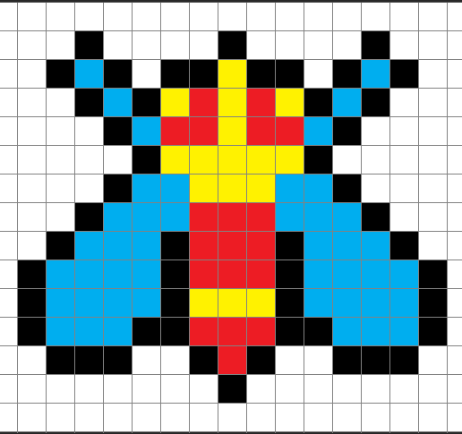 Galaga-enemy-ship-3-pixel-map.png Galaga pixel wall art