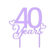 40 Years.stl 40 Years Cake Topper
