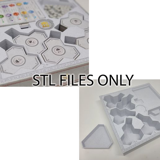 akropolis-stl-collage.jpg Akropolis-Einsatz / Organizer für Brettspielboxen