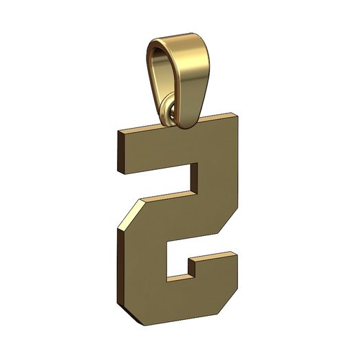 NBA-number-5-pendant-charm-bail-04.jpg NBA Schriftart Nummer 5 Anhänger Charme mit Kaution 3D-Druck Modell