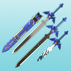 MS-Sword-Bundle-PPG-Cults-01.png Ultimate Master Sword Bundle | STL File for 3D printing | Legend of Zelda Inspired Master Sword