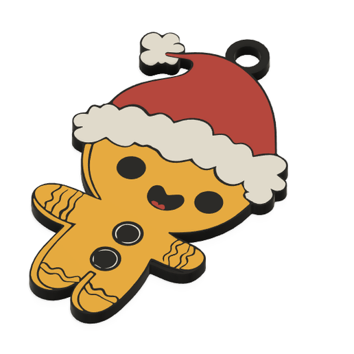 🗝️ Keychain: Gingerbread III・ STL File for ・Cults