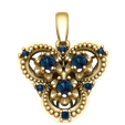 render-1.png Royal Floral Clover Pendant - 3D Printable Jewelry STL - Iced Out Trefoil Charm