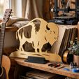 gold_3d_printed_bison-1.jpg Bison STL Bundle, Buffalo Printable File, Western Wall Art, Farmhouse Decor, Rustic Bison Design, CNC 