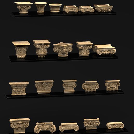 Pack_02_KEY.jpg Pack Columns 3D Model