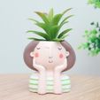 0f6379d77a4ec251e2e7ab9986910729.jpg Decoration Planter Pot Cute Girl 3 stl for 3D printing