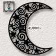 project_20240204_1902360-01.png Crescent Moon with Stars wall art Witchy moon wall decor
