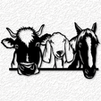project_20230513_1005021-01.png Cow Goat Horse Farm Animals wall art barnyard trio wall decor