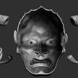 45.jpg Cyberpunk 2077 Japanese Hannya Mask Oni Mask Samurai Demon Mask 3D print model