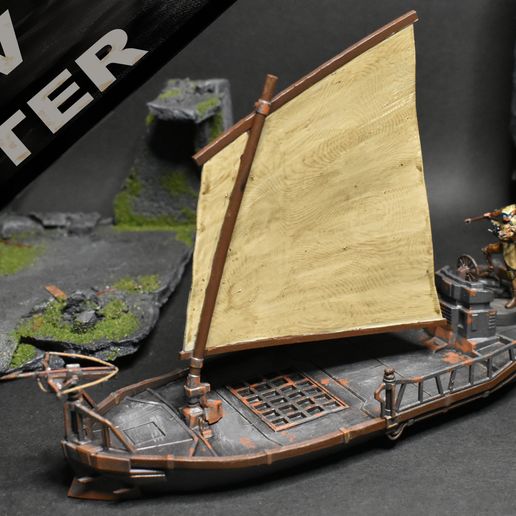 Scav Cutter - Postapocalyptic Pirate Ship (28mm)