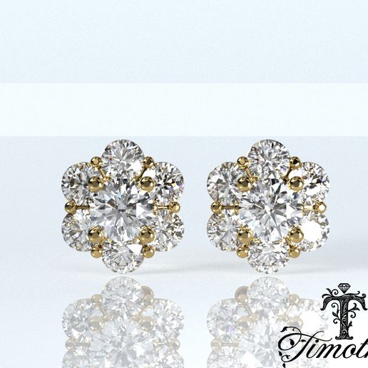 Timothes Diamond Earing 3D JewelryModel Printable 3D ER48