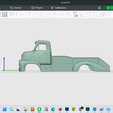 Screenshot-6953.png 1955 FORD C-500 CABOVER  FLATBED RAMP TRUCK, detailed hollow model shell cab body, solid ramp bed, rc, trucks, scale rigs, builds, display, resin and fdm 3d print, stl file