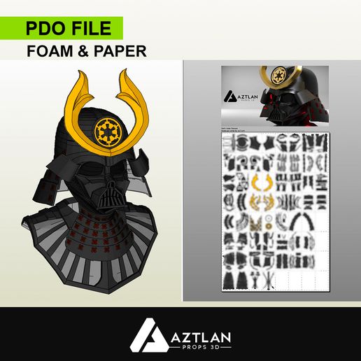 Papercraft Pdo File Template For Star Wars Darth Vader Helmet
