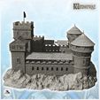 4.jpg Large damaged castle with double towers and keep with flag (18) - Medieval Gothic Feudal Old Archaic Saga 28mm 15mm